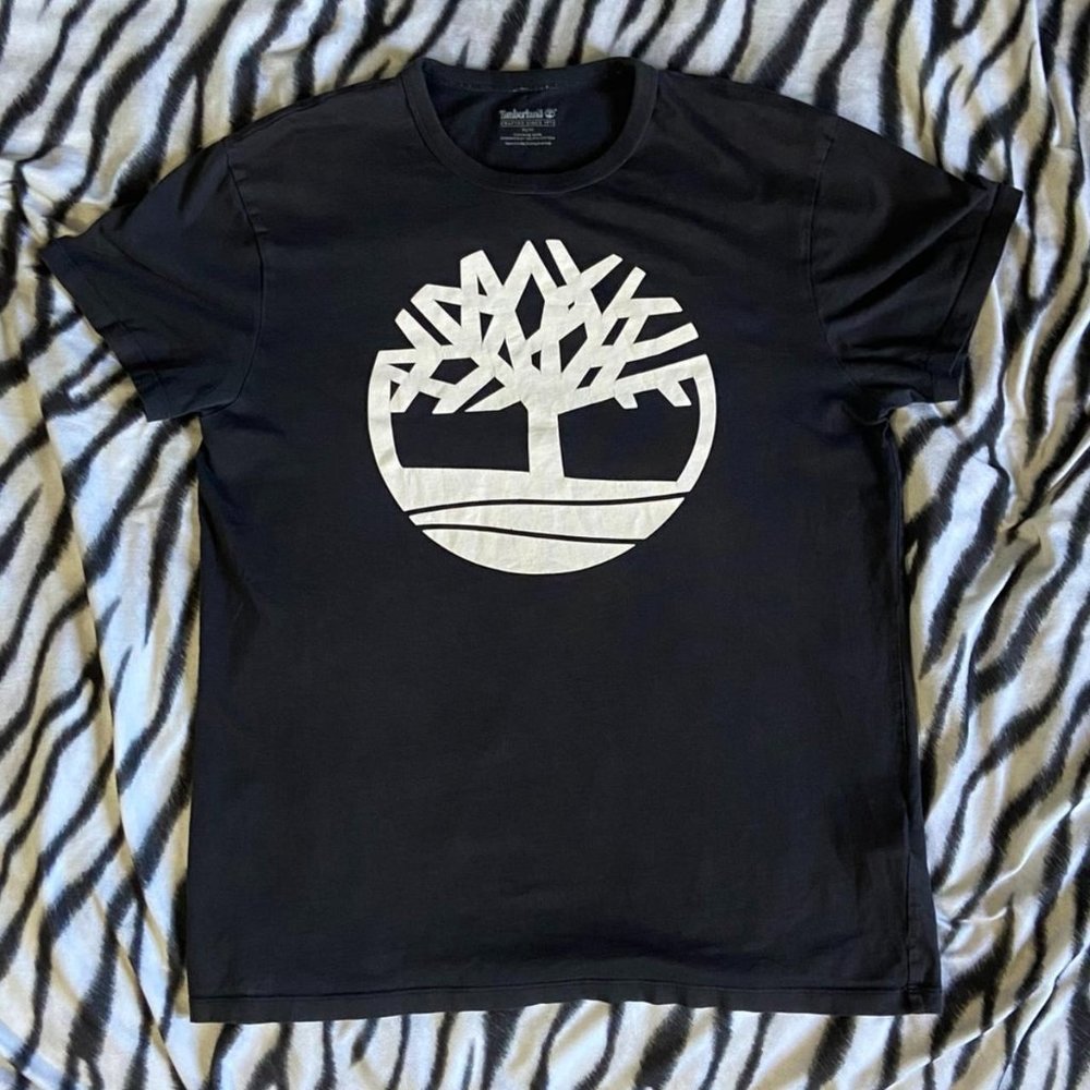 TIMBERLAND (Size M) Brand Logo Black Tee